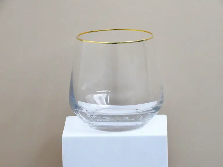 طقم كاسات عصير زجاج بحافة ذهبية – ٦ قطع – سعة ٤٦٠ مل