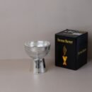 مبخرة فحم زجاج شفاف بقاعدة فضية