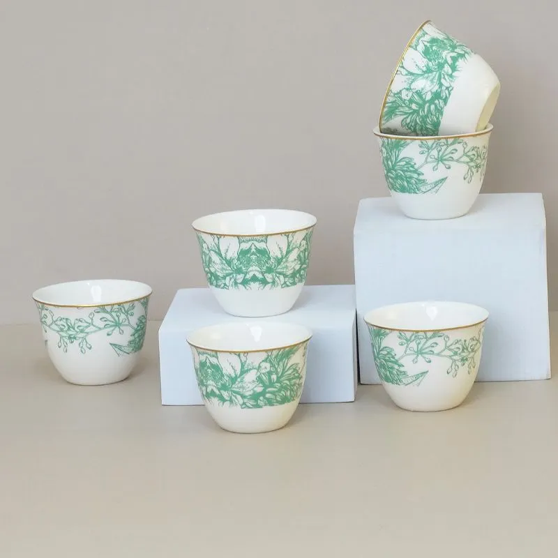 طقم فناجين شاي سيراميك (6 قطع) 1