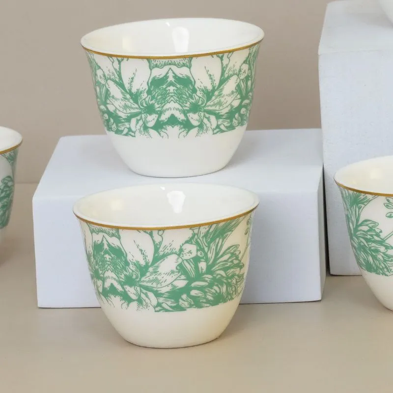 طقم فناجين شاي سيراميك (6 قطع) 2