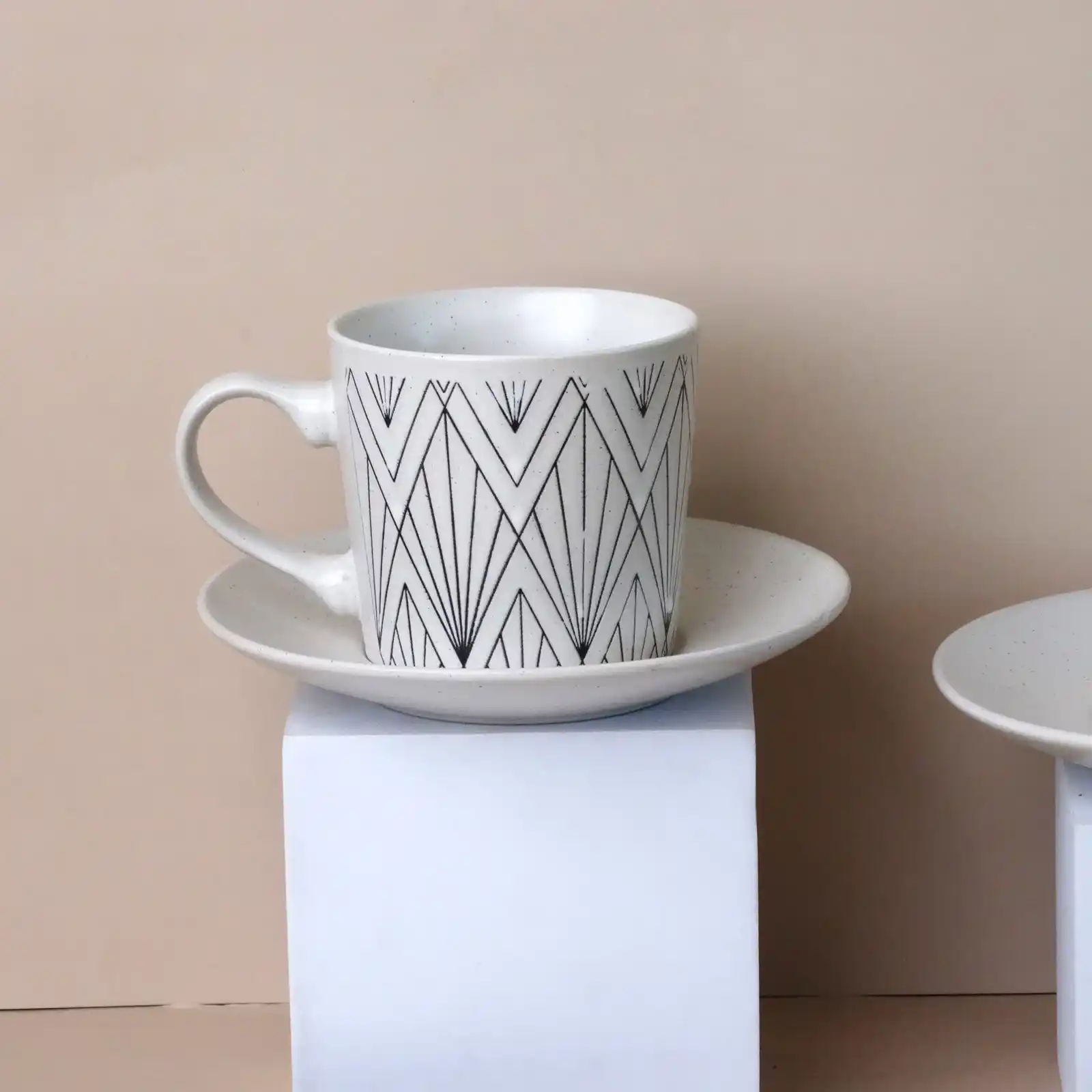 طقم تقديم تِي آند لاتيه مودرن – 12 قطعة بنقوش بوهيمية