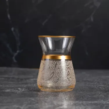 طقم تقديم شاي مجموعة حروف بني ذهبي مع ذهبي 12 قطعة (3)