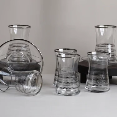 طقم تقديم شاي مجموعة موزاييك 12 قطعة كريستال (3)