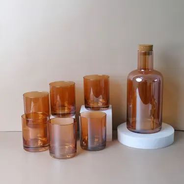 طقم جاك عصير مع 6 كاسات زجاجية سعة 1700 مل برتقالي (1)