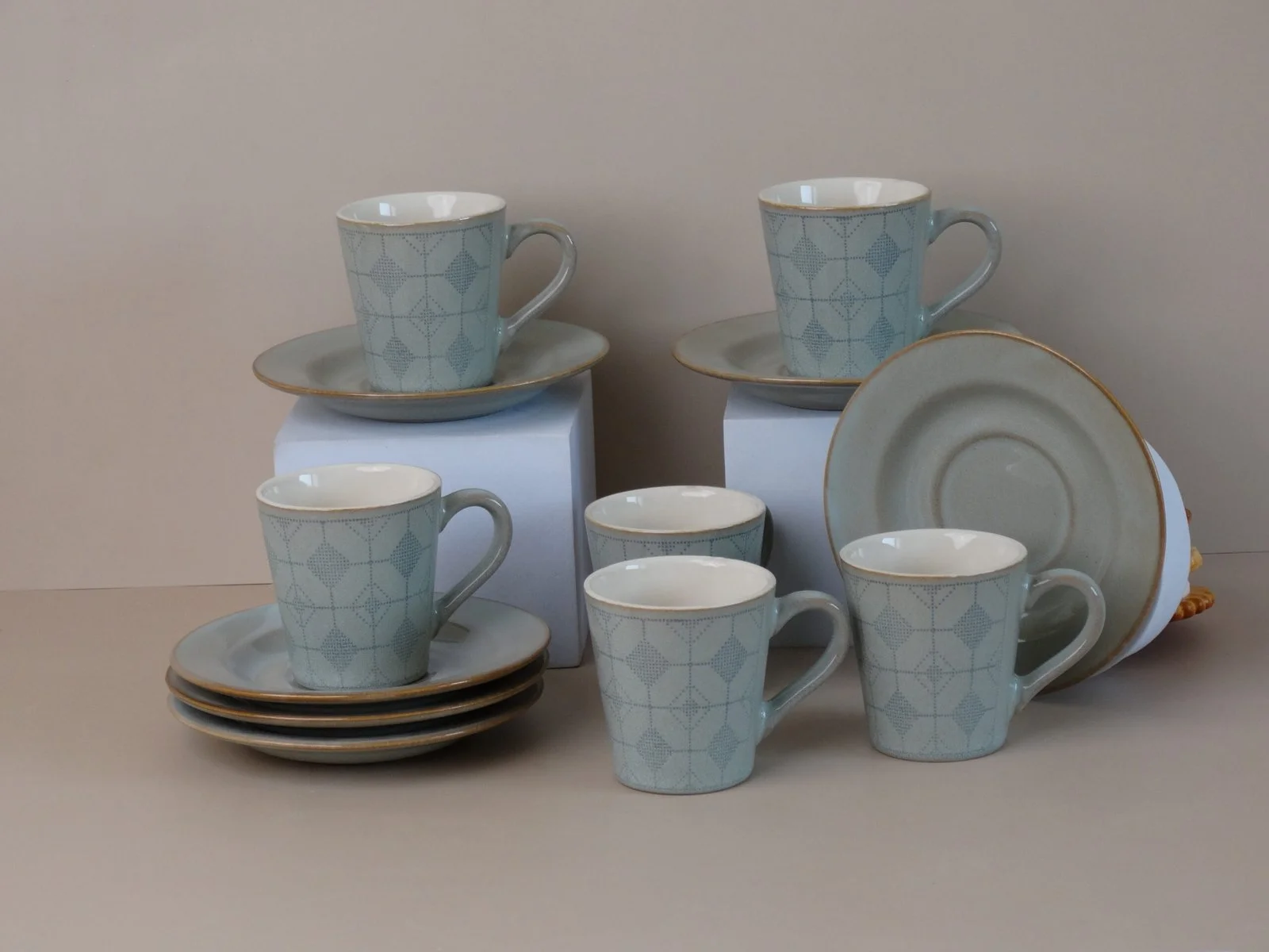 طقم فناجين قهوة تركية بورسلان مودرن – 12 قطعة