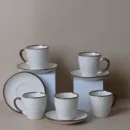 طقم قهوة تركية إيفوري نقشة ماسية بحواف ذهبي معتّق 12 قطعة (3)