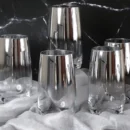 طقم كاسات تقديم العصير زجاج بلمسة فضية – 6 قطع