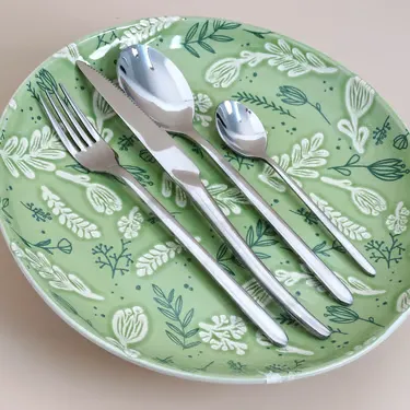 طقم معالق طعام فضي ستانلس ستيل 24 قطعة عيار 304 (2)