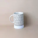 كوب سيراميك بنقشة خطوط أنيقة أبيض×أسود سعة 400 مل