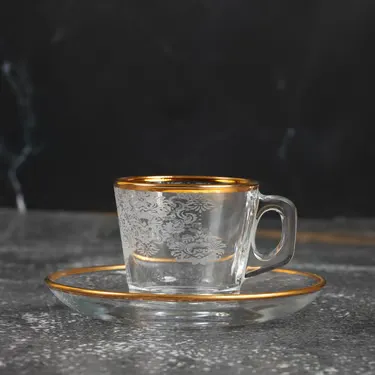 مجموعة دانتيل طقم قهوة تركية كريستال 12 قطعة (1)