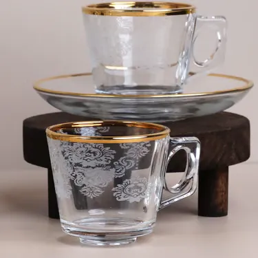 مجموعة دانتيل طقم قهوة تركية كريستال 12 قطعة (4)