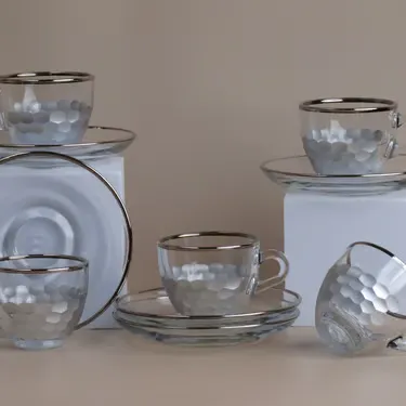 مجموعة صدف طقم قهوة تركية كريستال 12 قطعة 90 مل (1)