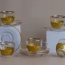 مجموعة صدف طقم قهوة تركية كريستال ذهبي 12 قطعة (2)